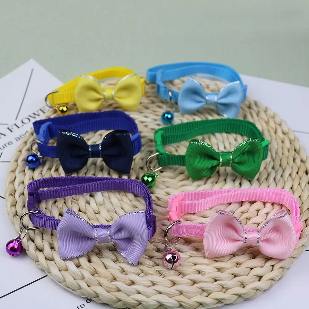 Pet Collar Strap with Bell: The Perfect Multicolor Cat Bow Headband Collar