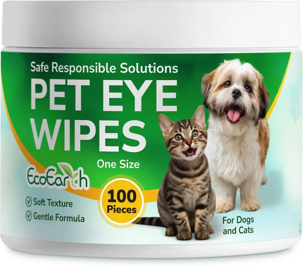EcoEarth Premium Eye Wipes for Dogs & Cats: Gentle and Effective Pet Eye Care